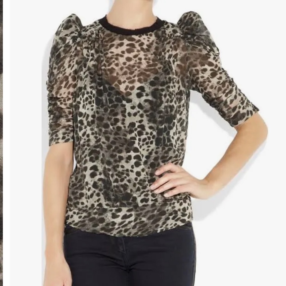 Isabel Marant Silk Leopard Top